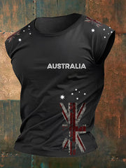 Men's AU Flag Printed Vests