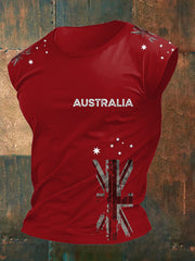 Men's AU Flag Printed Vests