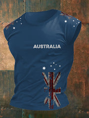 Men's AU Flag Printed Vests