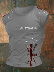Men's AU Flag Printed Vests