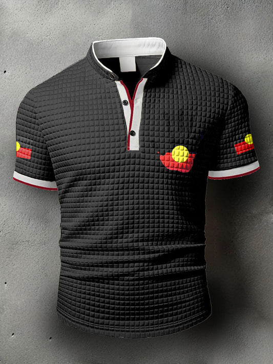 Men's Australian Aboriginal Flag Printed Casual Tops