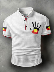 Men's Australian Aboriginal Flag Printed Casual Tops