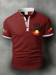 Men's Australian Aboriginal Flag Printed Casual Tops