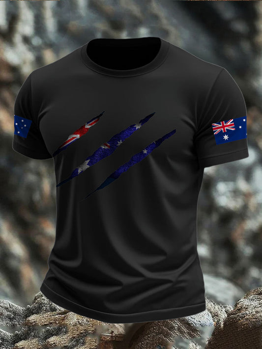 Men's AU Flag Printed T-shirt