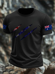 Men's AU Flag Printed T-shirt