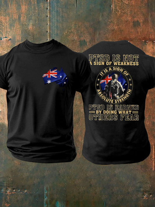 Men's PTSD Awareness Veteran Printed T-shirt