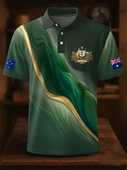 Men's AU Flag Printed Casual Tops
