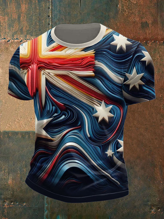 Men's AU Flag Printed T-shirt