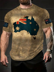 Men's AU Flag Printed T-shirt