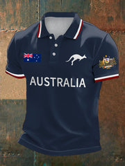 Men's Australia Patriotic Printed Casual Tops