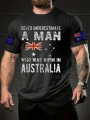 Men's Australia Flag Printed T-shirt