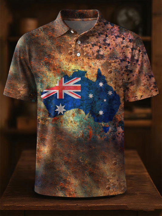 Men's Australia Flag Printed Casual Tops
