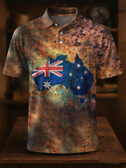 Men's Australia Flag Printed Casual Tops