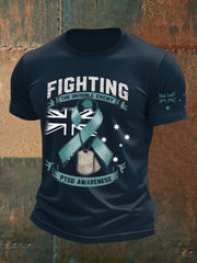 Men's PTSD Awareness Veteran Printed T-shirt