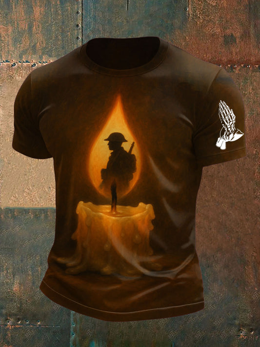 Men's PTSD Awareness Veteran Printed T-shirt