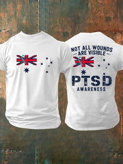Men's PTSD Awareness Veteran Printed T-shirt