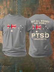 Men's PTSD Awareness Veteran Printed T-shirt