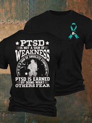 Men's PTSD Awareness Veteran Printed T-shirt