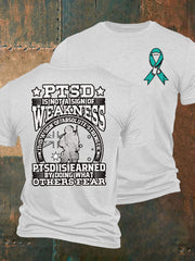 Men's PTSD Awareness Veteran Printed T-shirt
