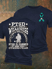 Men's PTSD Awareness Veteran Printed T-shirt