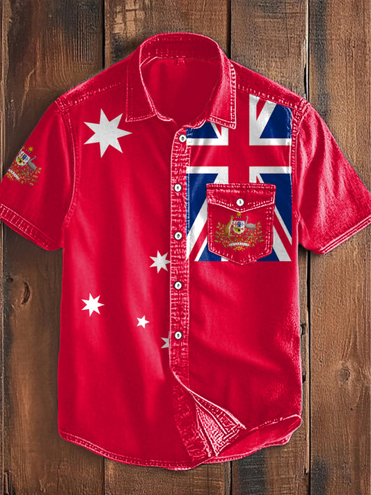 Men's AU Flag Printed Shirt