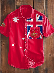 Men's AU Flag Printed Shirt