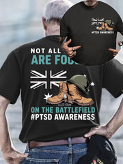 Men's PTSD Awareness Veteran Printed T-shirt