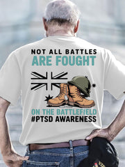 Men's PTSD Awareness Veteran Printed T-shirt