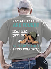 Men's PTSD Awareness Veteran Printed T-shirt