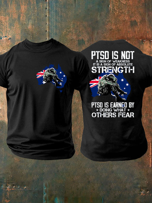 Men's PTSD Awareness Veteran Printed T-shirt