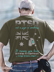 Men's PTSD Awareness Veteran Printed T-shirt