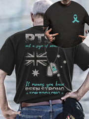 Men's PTSD Awareness Veteran Printed T-shirt