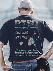 Men's PTSD Awareness Veteran Printed T-shirt