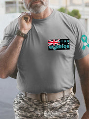 Men's PTSD Awareness Veteran Printed T-shirt