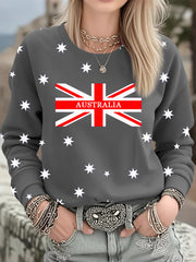 Women's Australian Flag Print Casual Sweatshirt