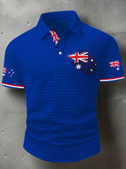 Men's Australian Flag Print CasualShort Sleeve Top