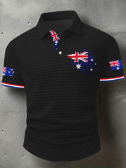 Men's Australian Flag Print CasualShort Sleeve Top