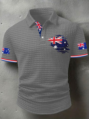 Men's Australian Flag Print CasualShort Sleeve Top