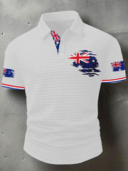 Men's Australian Flag Print CasualShort Sleeve Top
