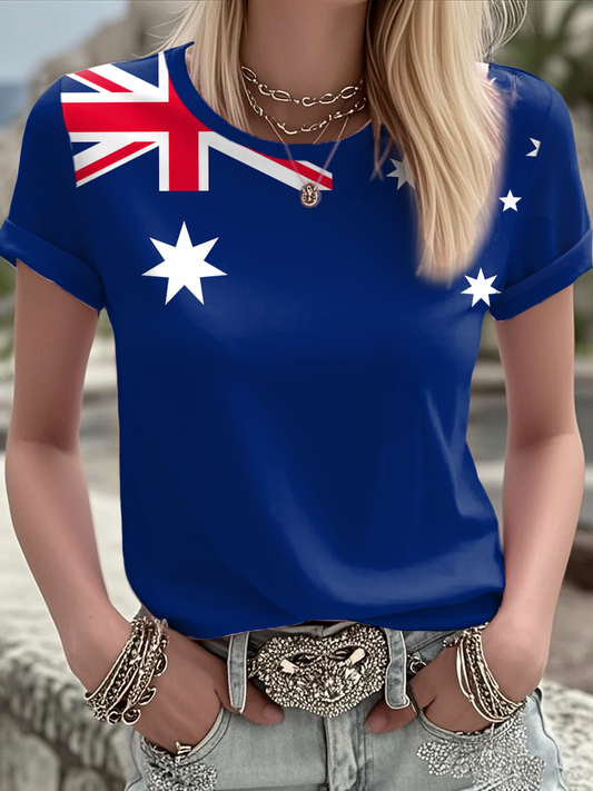 Women's Australia Flag Print short-sleeved T-shirt