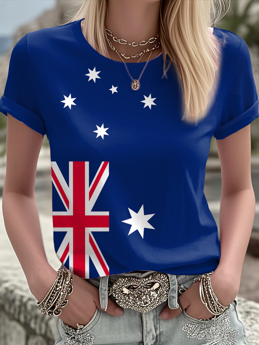 Women's Australia Flag Print short-sleeved T-shirt
