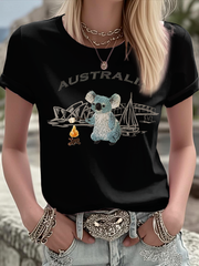 Women's Australian Koala Print short-sleeved T-shirt