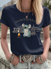 Women's Australian Koala Print short-sleeved T-shirt