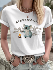 Women's Australian Koala Print short-sleeved T-shirt