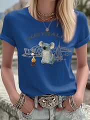 Women's Australian Koala Print short-sleeved T-shirt