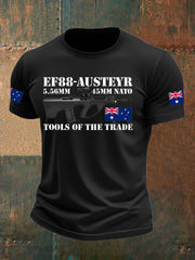 Men's  Australia Veteran  Print imitation cotton short-sleeved T-shirt