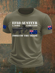 Men's  Australia Veteran  Print imitation cotton short-sleeved T-shirt