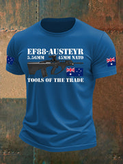 Men's  Australia Veteran  Print imitation cotton short-sleeved T-shirt