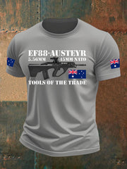 Men's  Australia Veteran  Print imitation cotton short-sleeved T-shirt