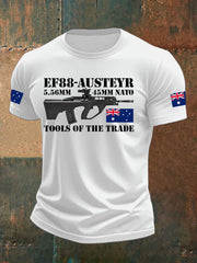 Men's  Australia Veteran  Print imitation cotton short-sleeved T-shirt